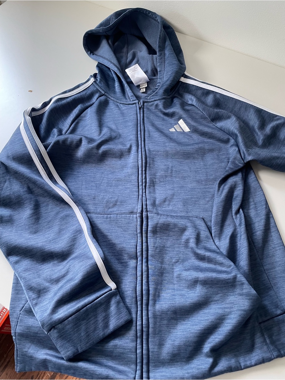Adidas men’s  Blue Hooded Track Jacket